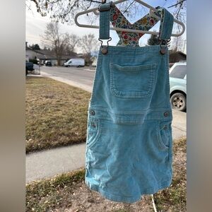 Girl’s Mini Boden blue corduroy jumper dress size 5T
